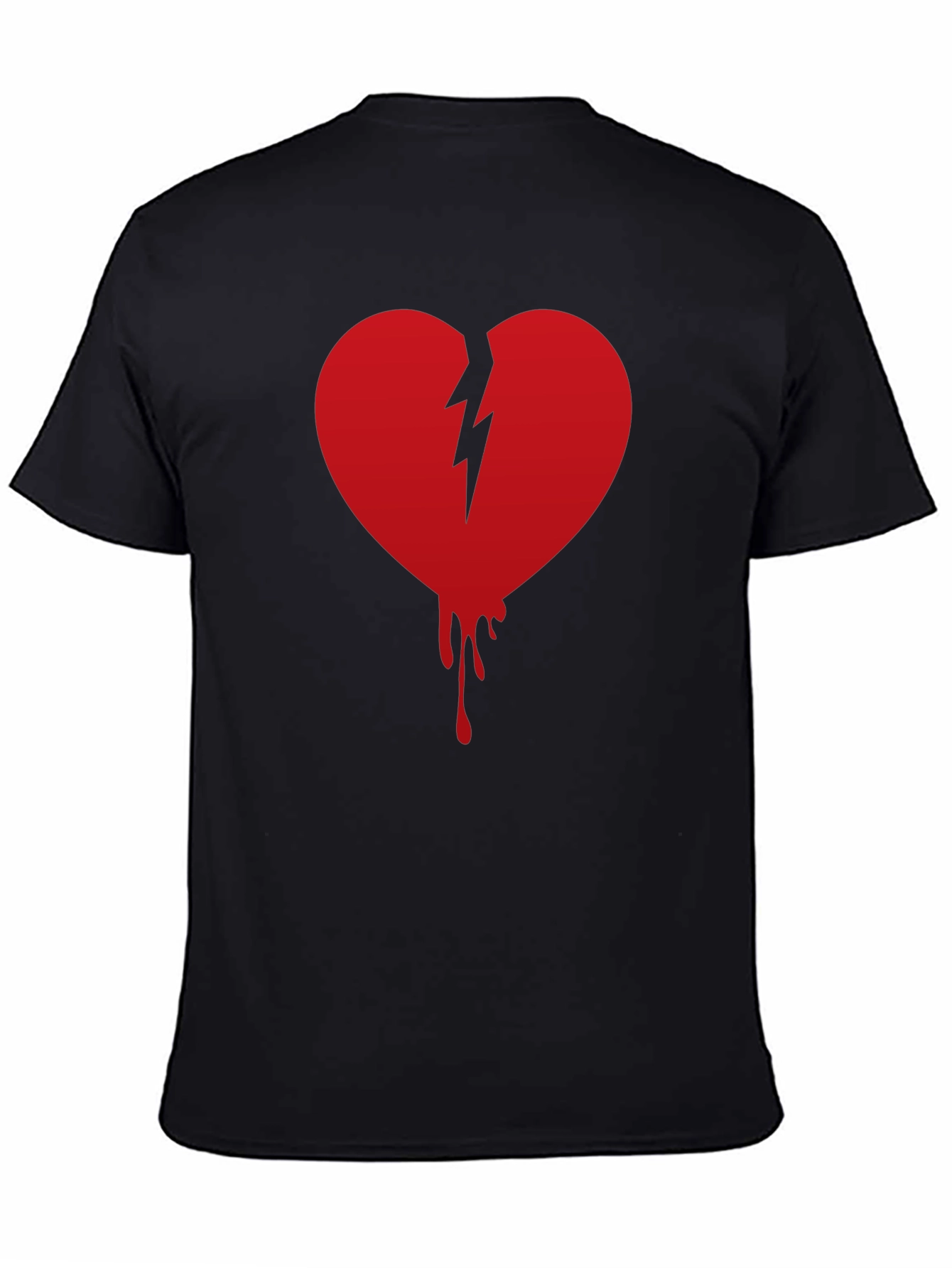 Broken Heart Graphic Tee - Mens Black T-Shirt
