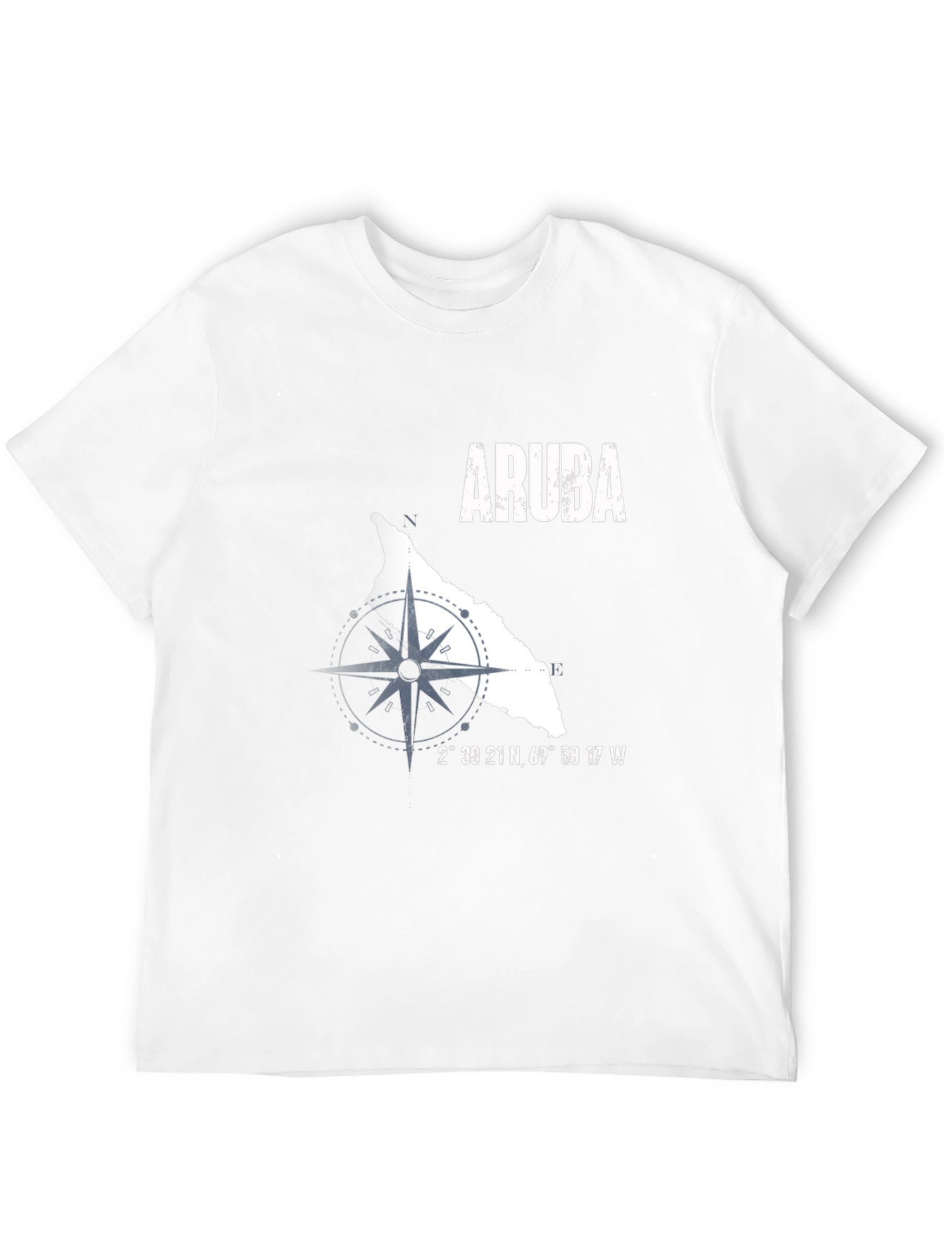 Aruba Compass Graphic Mens T-Shirt - Black