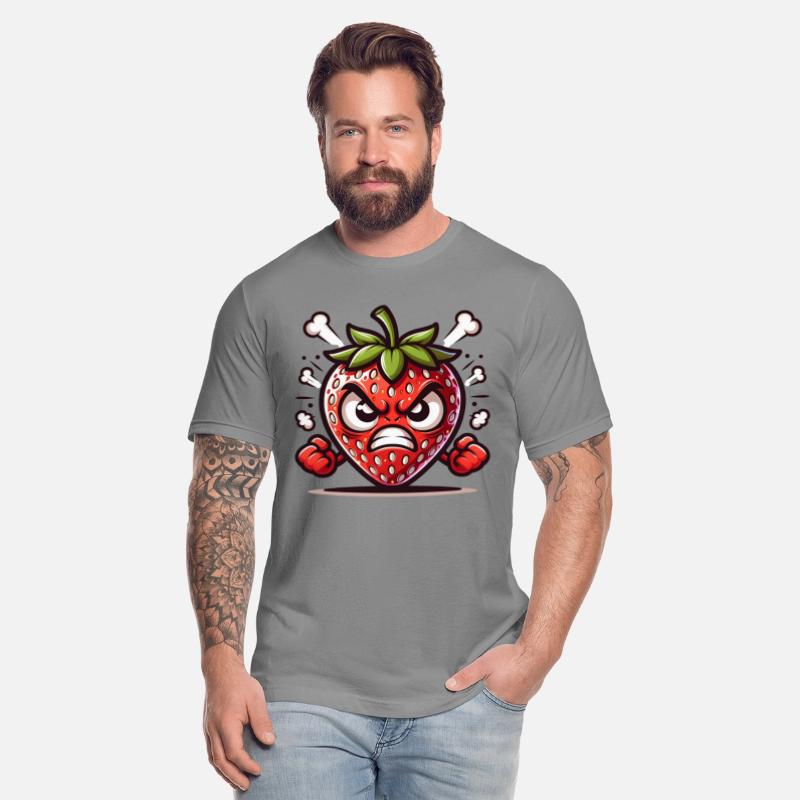 Fierce Strawberry Cartoon Art for Bold Personality