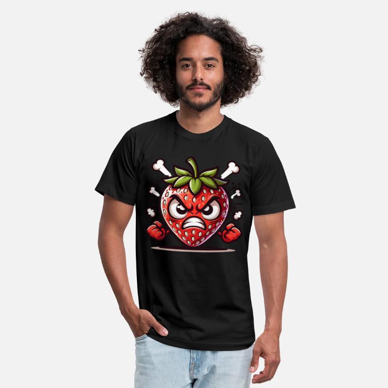 Fierce Strawberry Cartoon Art for Bold Personality