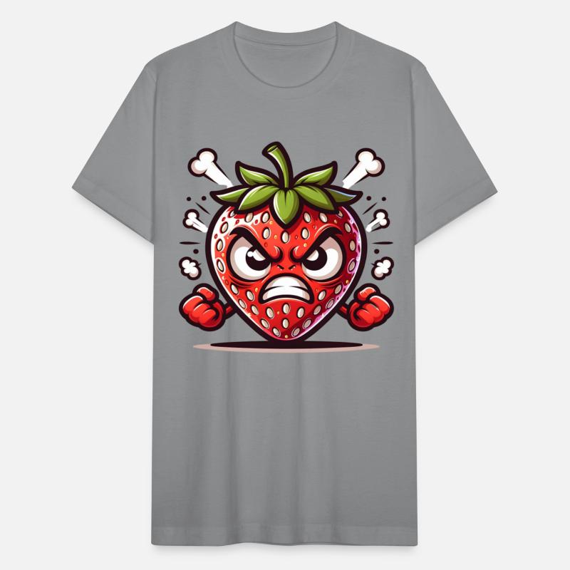 Fierce Strawberry Cartoon Art for Bold Personality