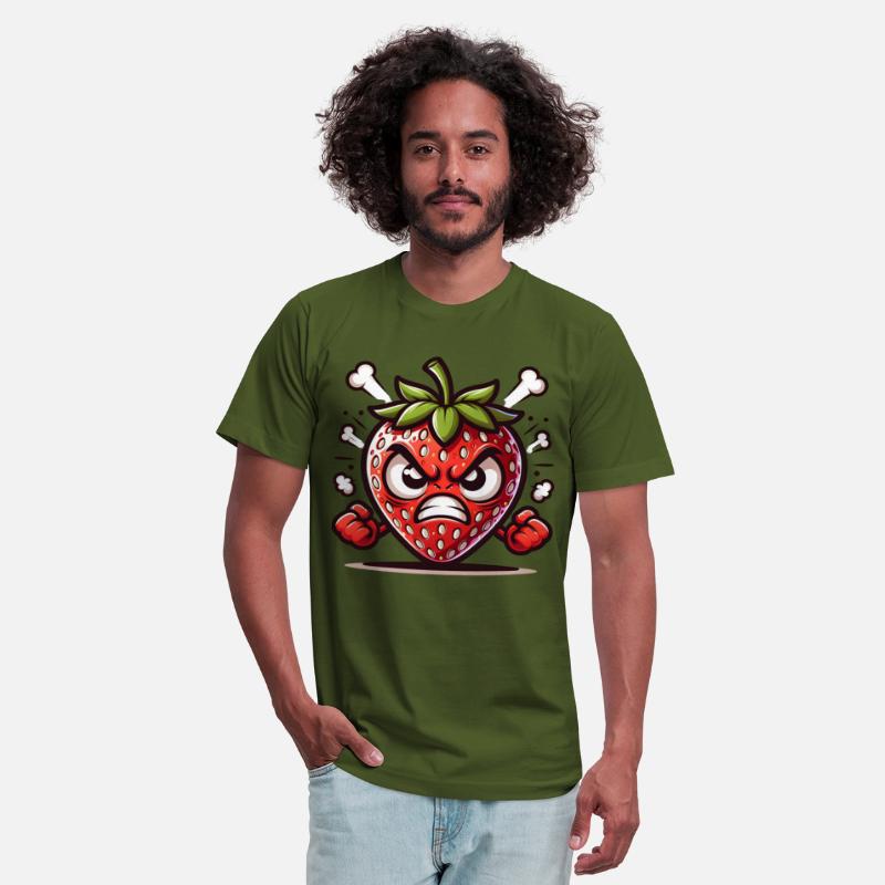 Fierce Strawberry Cartoon Art for Bold Personality