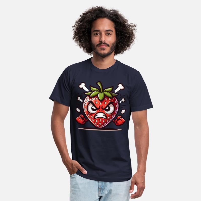 Fierce Strawberry Cartoon Art for Bold Personality