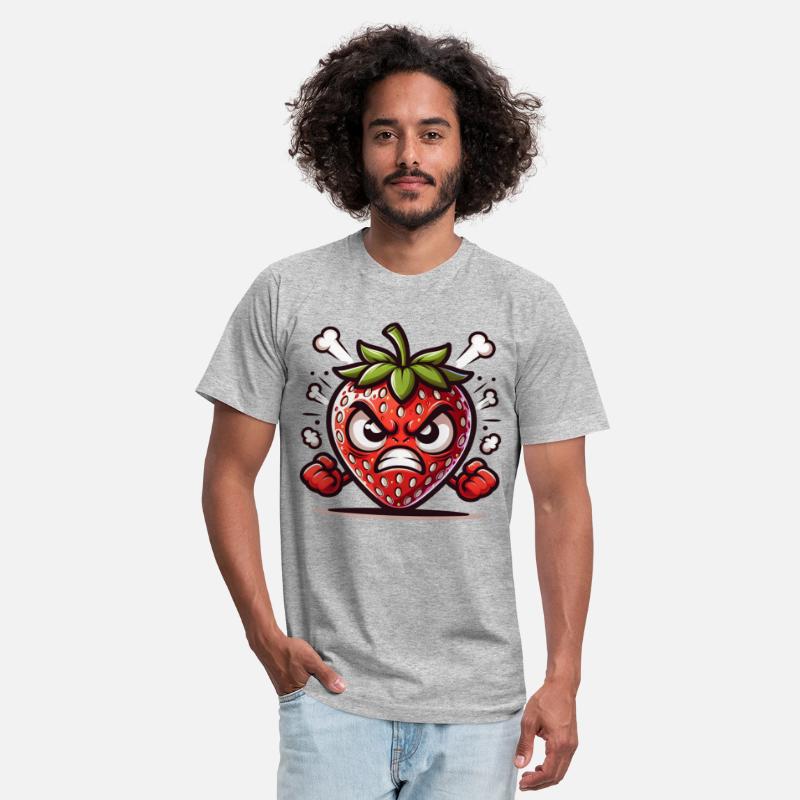 Fierce Strawberry Cartoon Art for Bold Personality