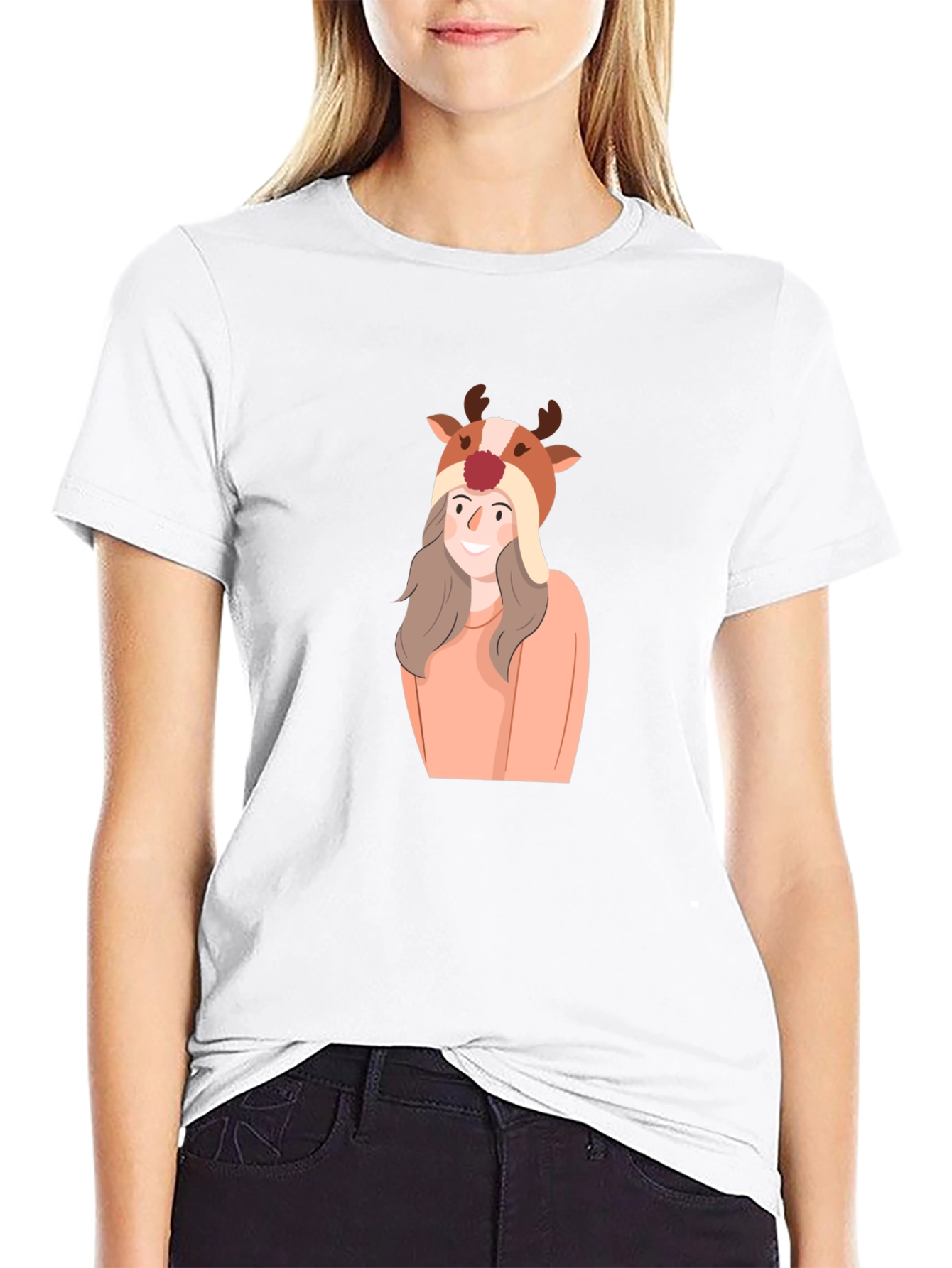Reindeer Girl T-Shirt - Holiday Cheer