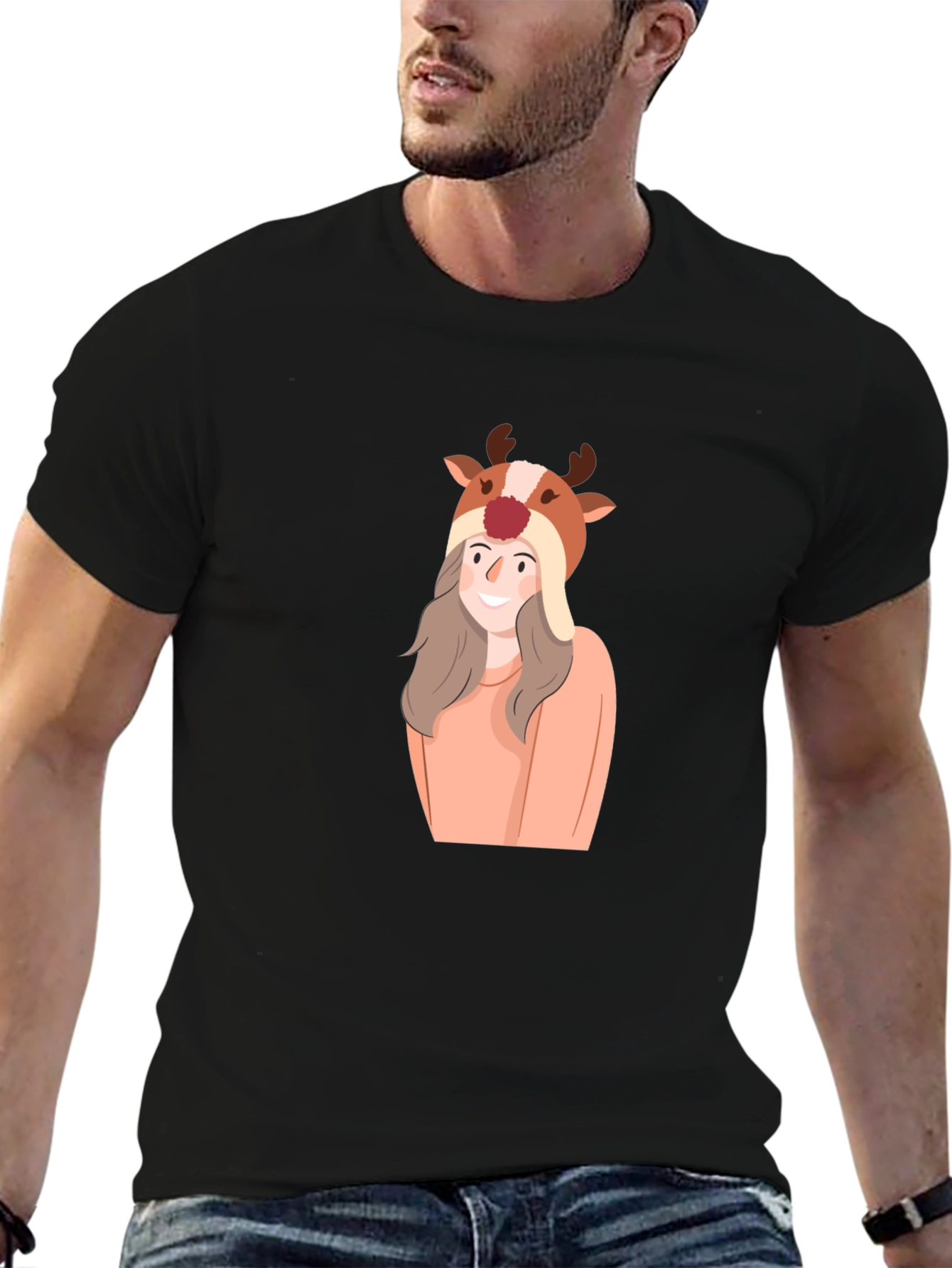 Reindeer Girl T-Shirt - Holiday Cheer