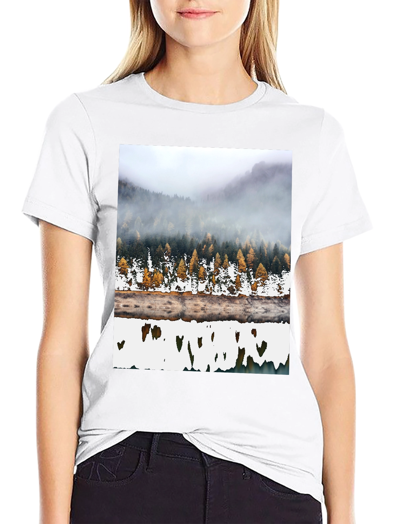 Mountain Forest Reflection Graphic Tee