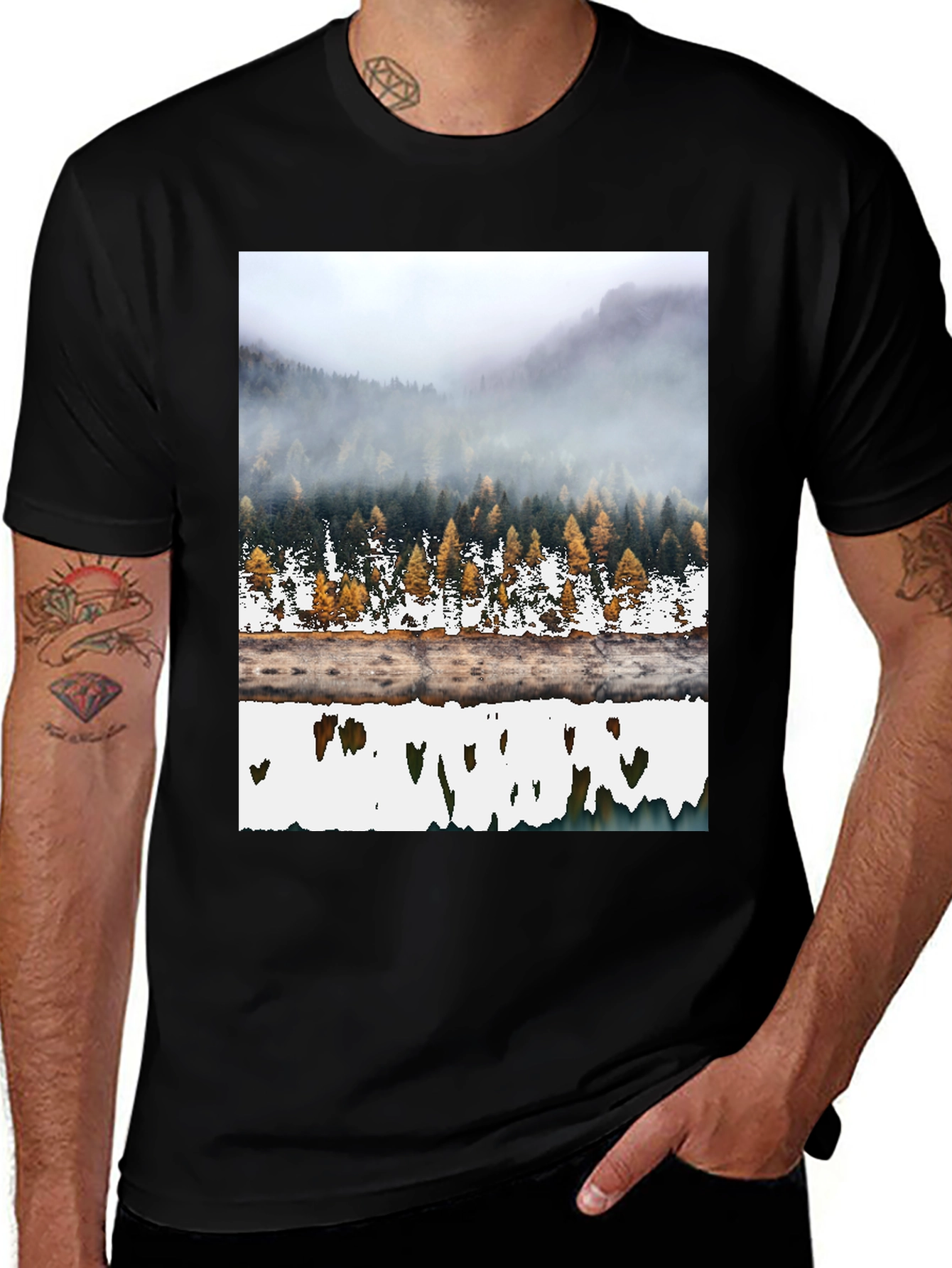 Mountain Forest Reflection Graphic Tee