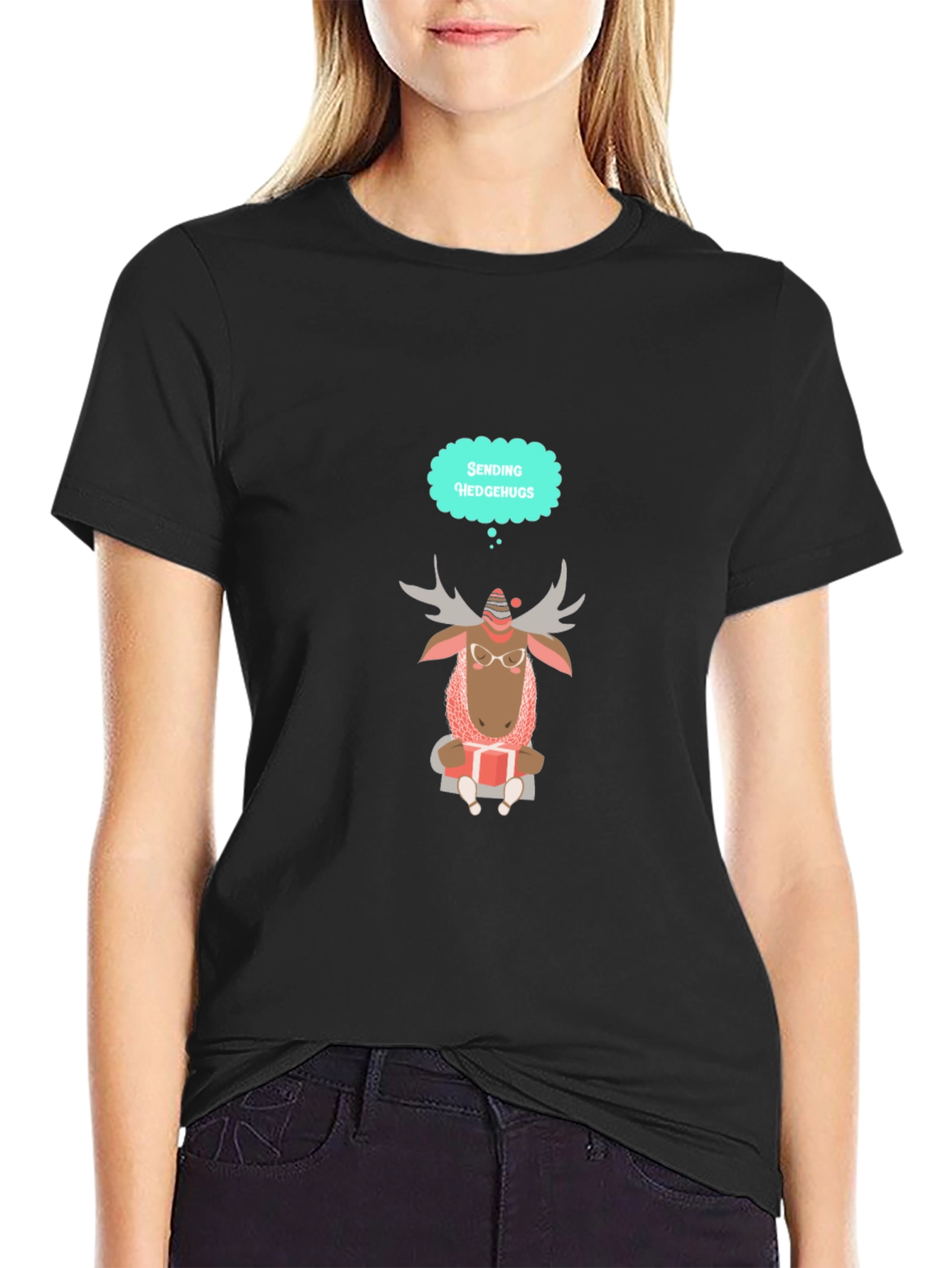 Moose Sending Hedgehugs T-Shirt