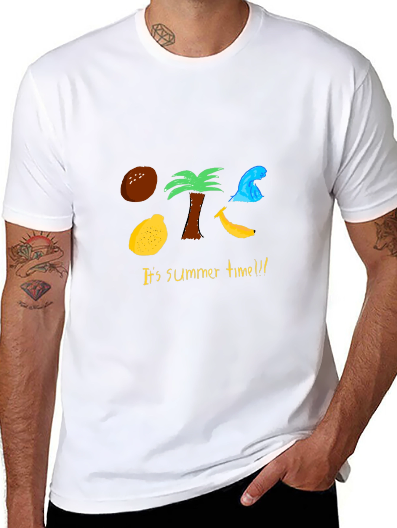 Summer Time Graphic Tee - Mens Black T-Shirt