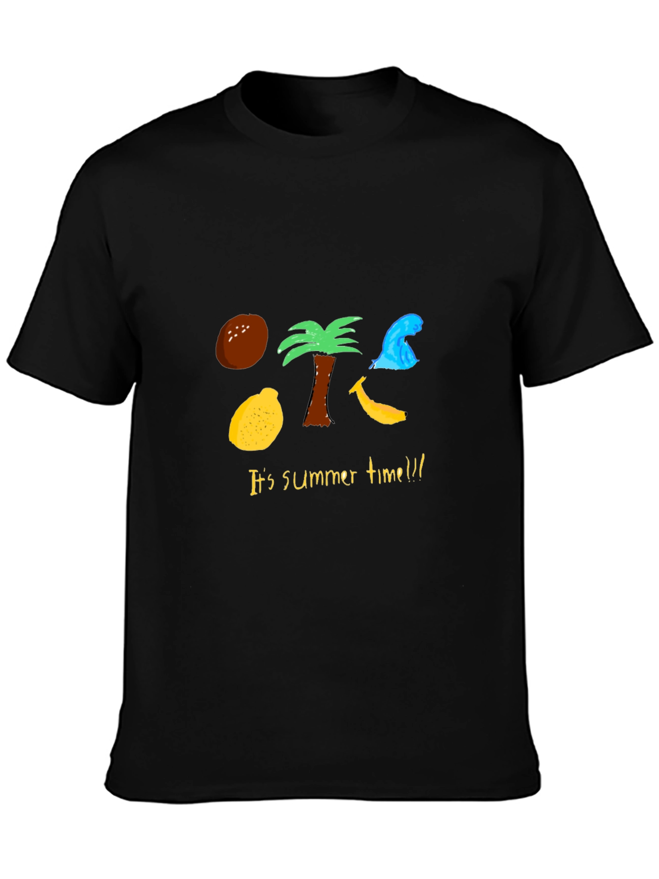 Summer Time Graphic Tee - Mens Black T-Shirt