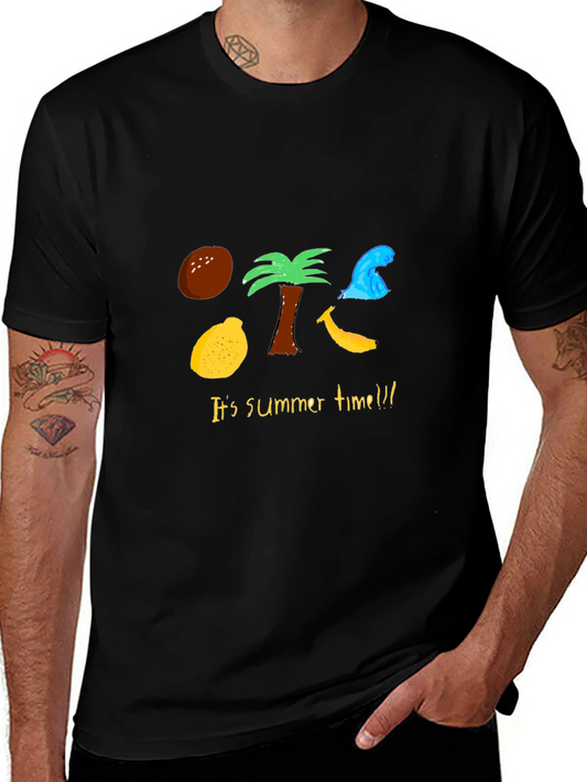 Summer Time Graphic Tee - Mens Black T-Shirt