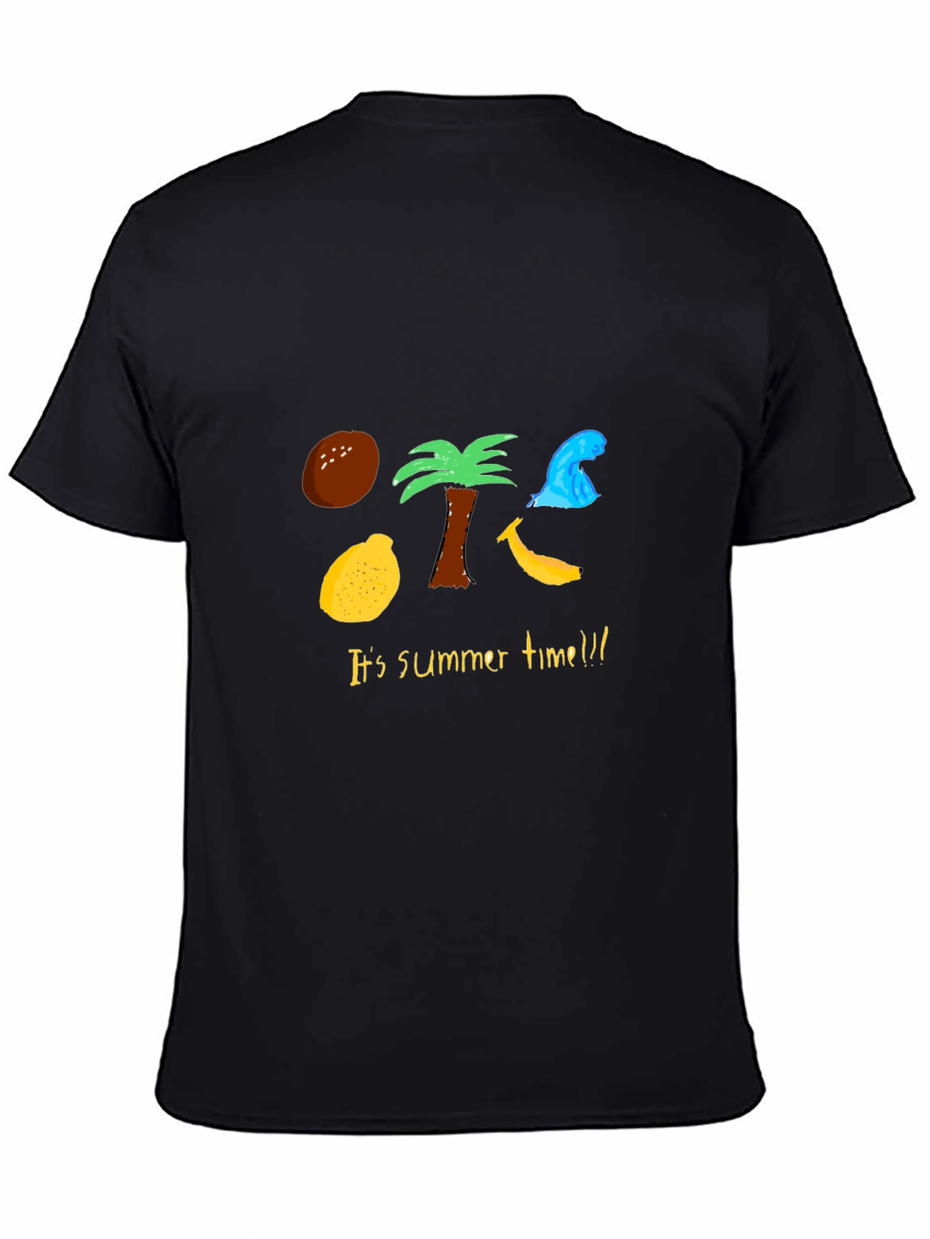 Summer Time Graphic Tee - Mens Black T-Shirt