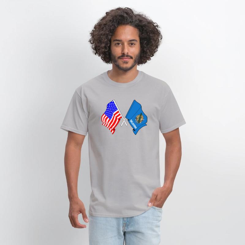 Flag USA and Oklahoma State Crossed