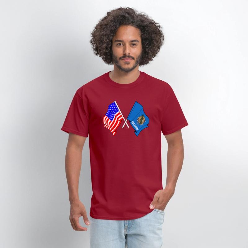 Flag USA and Oklahoma State Crossed