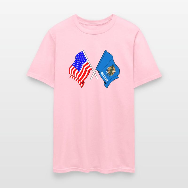 Flag USA and Oklahoma State Crossed