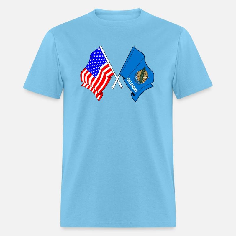 Flag USA and Oklahoma State Crossed