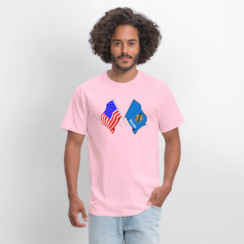 Flag USA and Oklahoma State Crossed