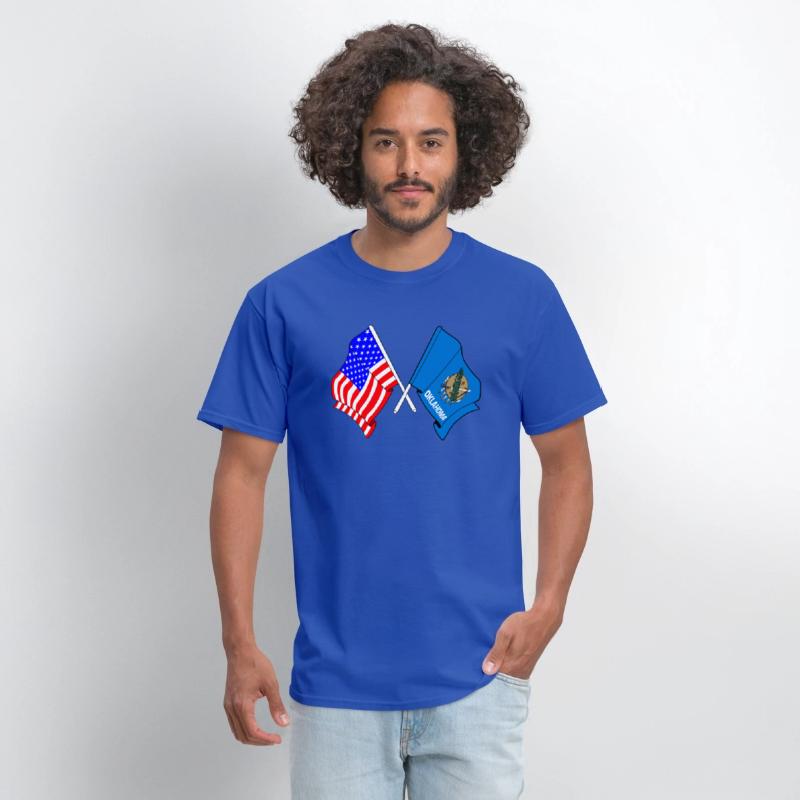 Flag USA and Oklahoma State Crossed