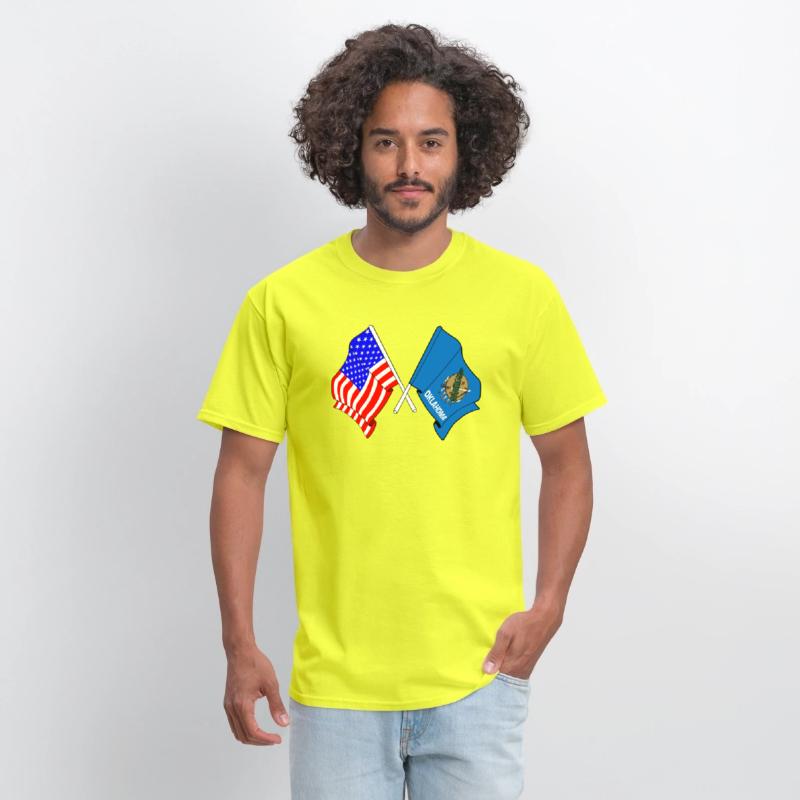 Flag USA and Oklahoma State Crossed