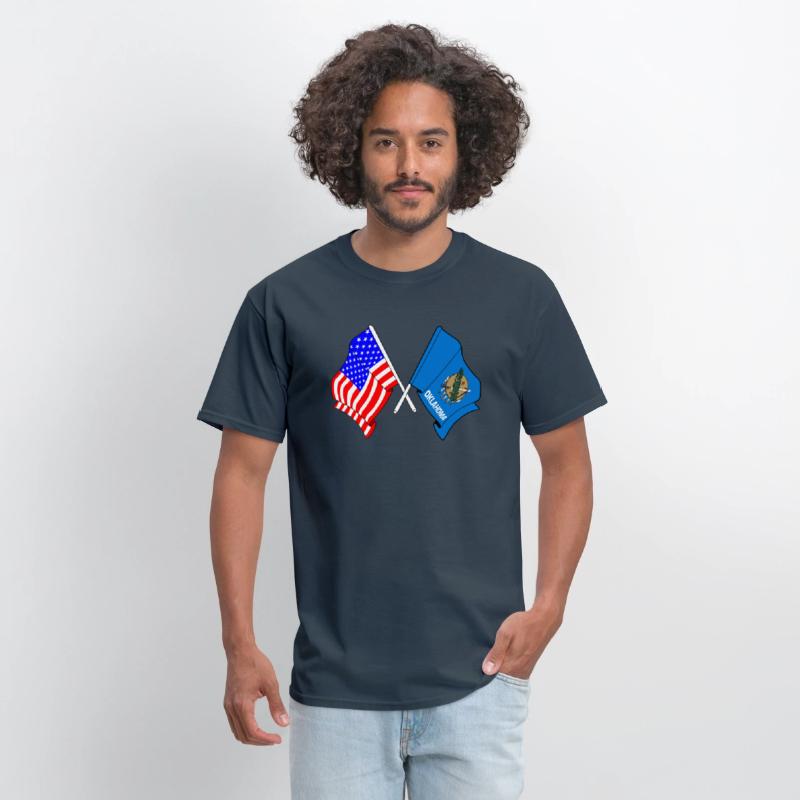 Flag USA and Oklahoma State Crossed