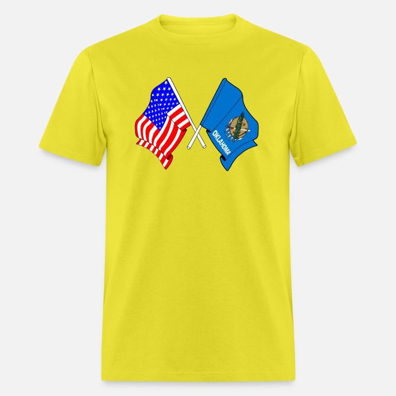 Flag USA and Oklahoma State Crossed