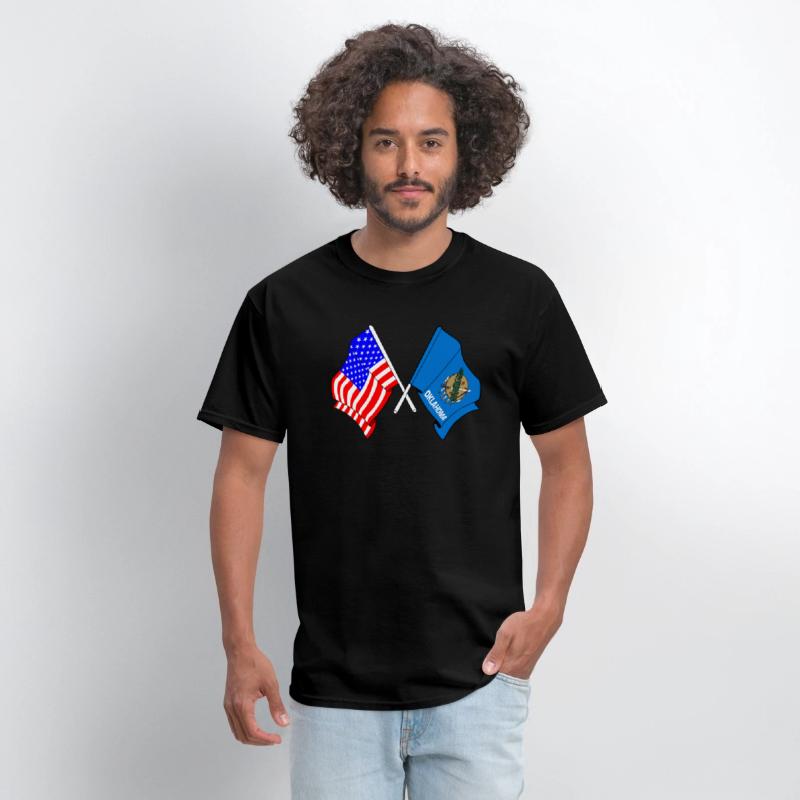 Flag USA and Oklahoma State Crossed