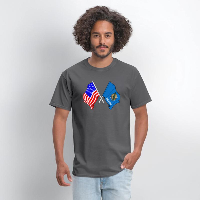 Flag USA and Oklahoma State Crossed