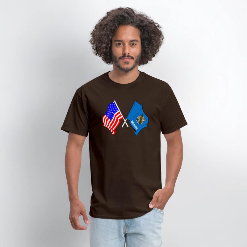 Flag USA and Oklahoma State Crossed