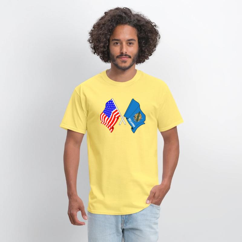 Flag USA and Oklahoma State Crossed