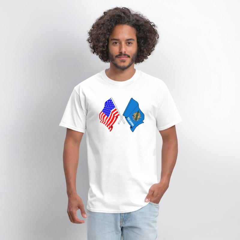 Flag USA and Oklahoma State Crossed