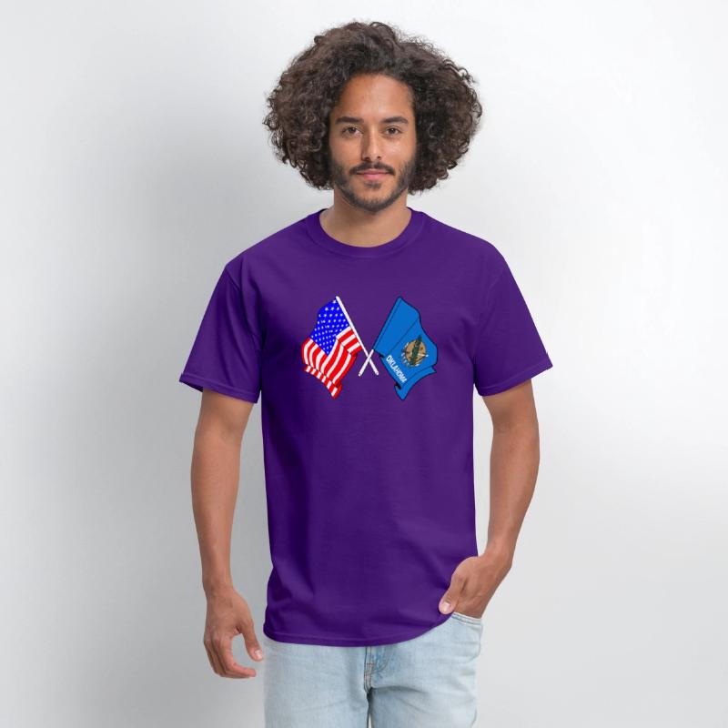 Flag USA and Oklahoma State Crossed