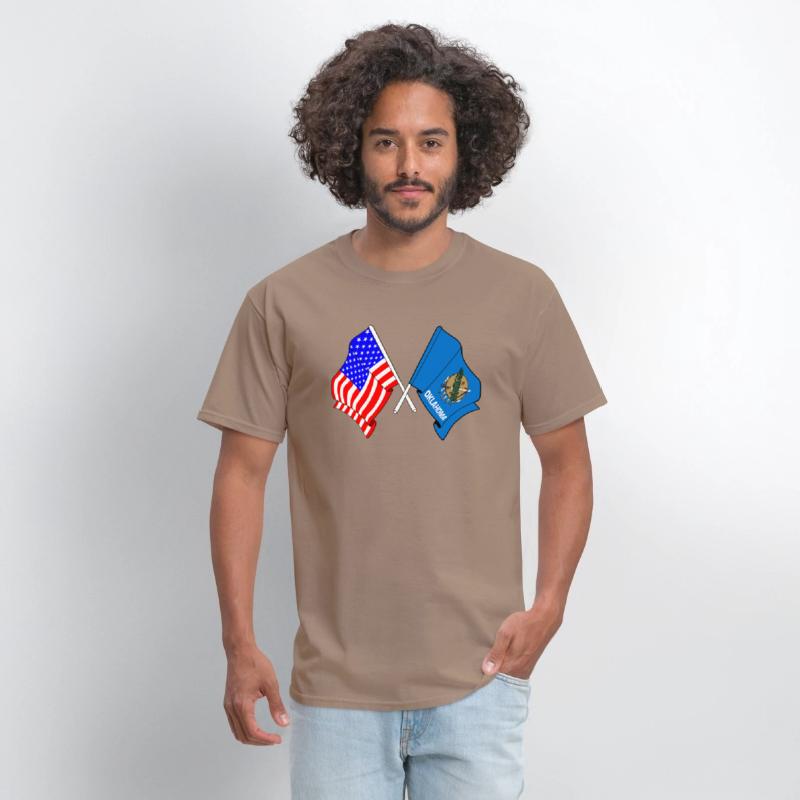 Flag USA and Oklahoma State Crossed
