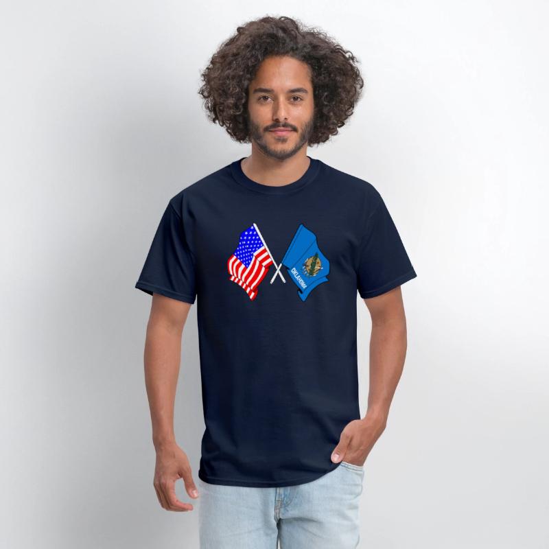 Flag USA and Oklahoma State Crossed