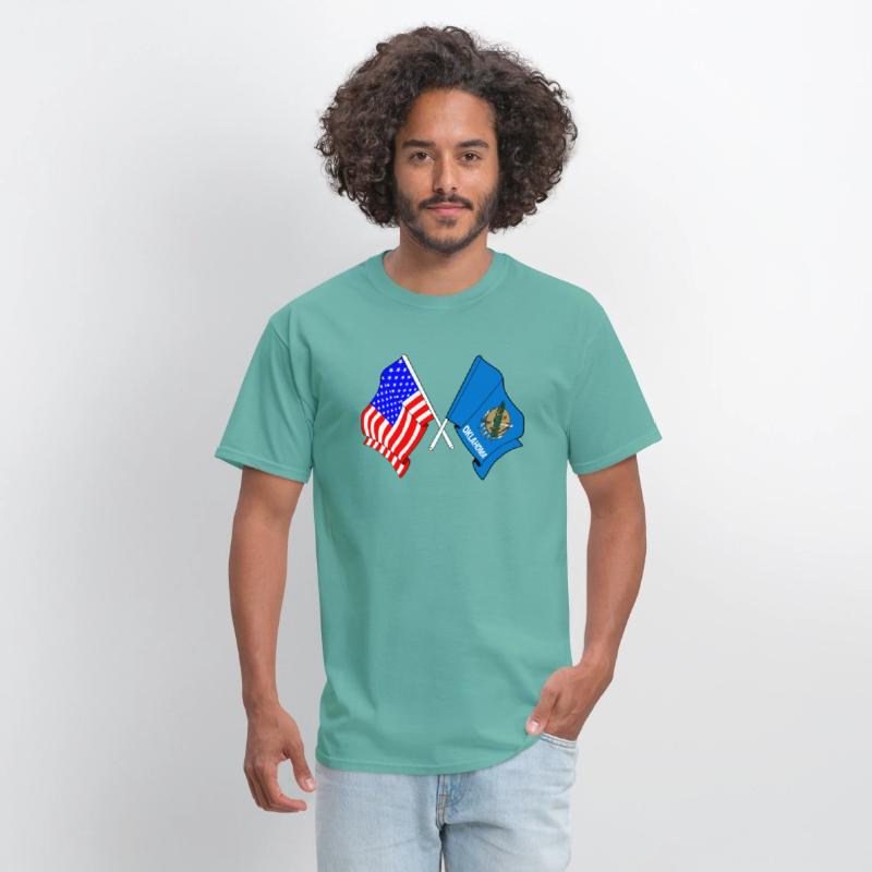 Flag USA and Oklahoma State Crossed