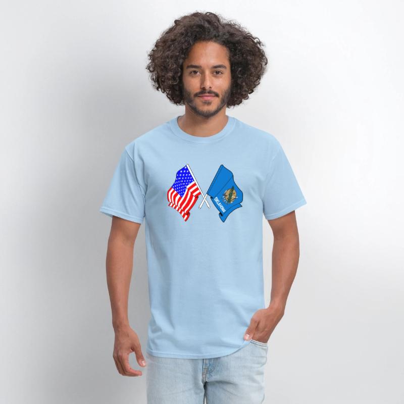 Flag USA and Oklahoma State Crossed