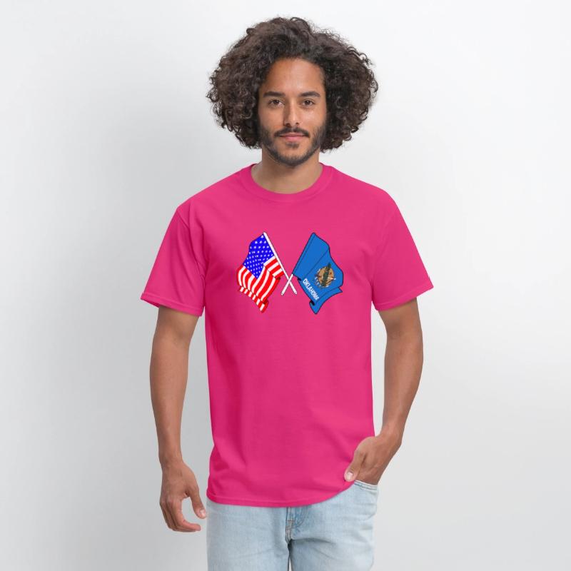 Flag USA and Oklahoma State Crossed