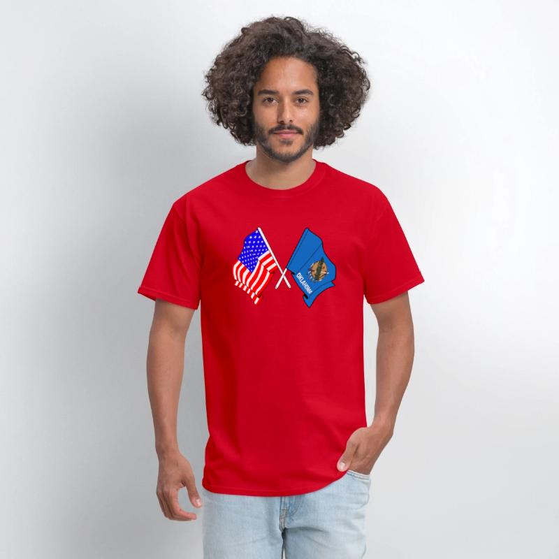 Flag USA and Oklahoma State Crossed