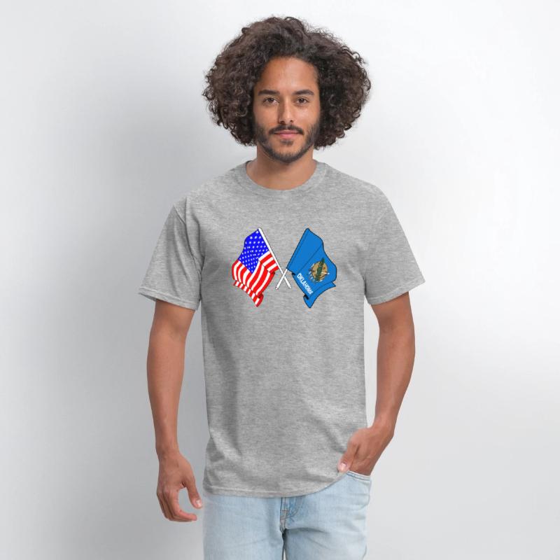 Flag USA and Oklahoma State Crossed