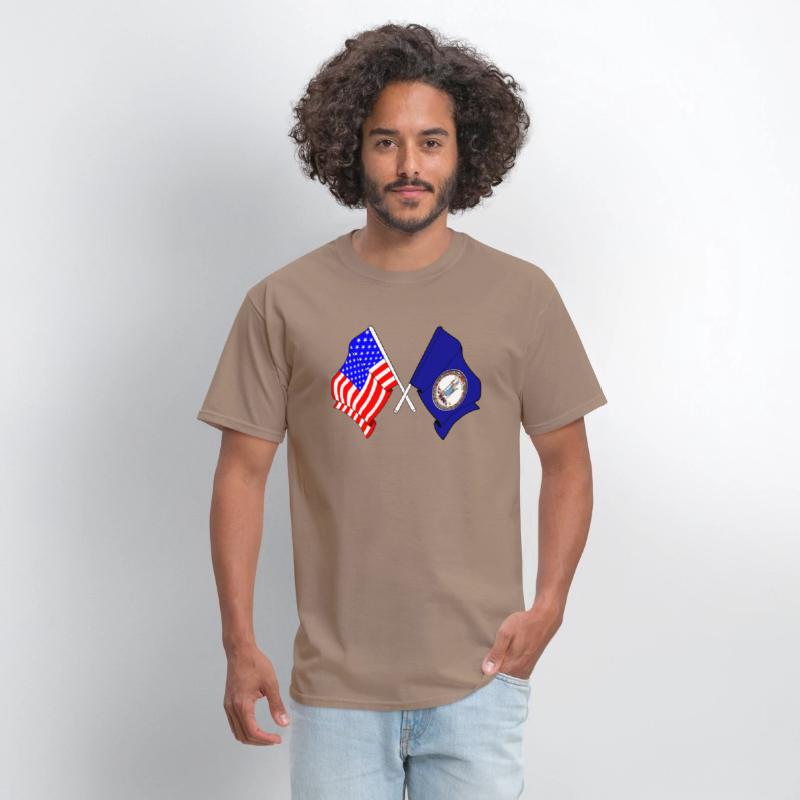 Flag USA and Virginia State Crossed