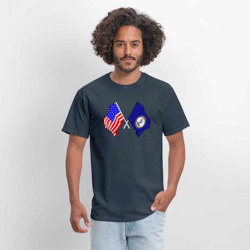 Flag USA and Virginia State Crossed