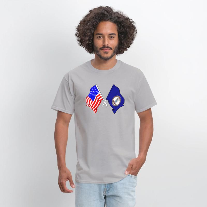 Flag USA and Virginia State Crossed