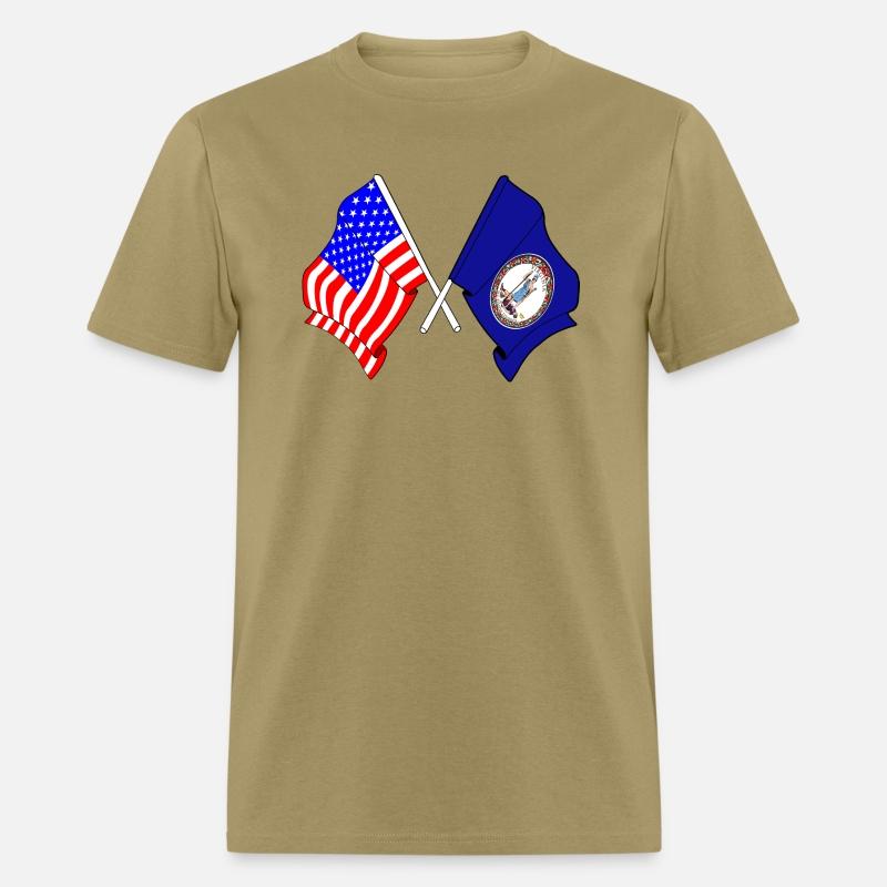 Flag USA and Virginia State Crossed