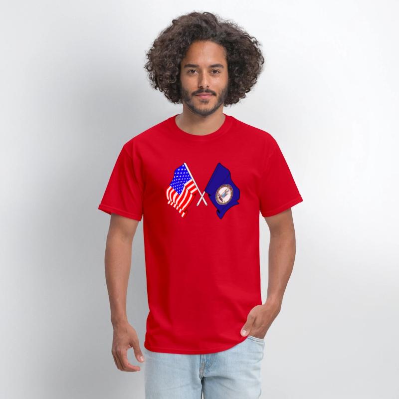 Flag USA and Virginia State Crossed