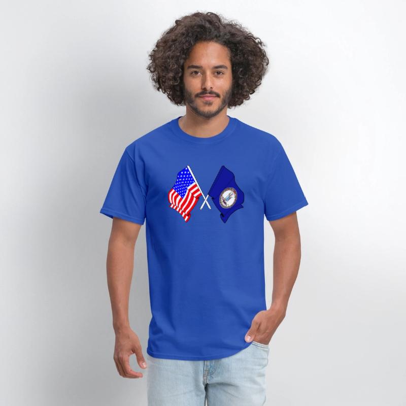 Flag USA and Virginia State Crossed