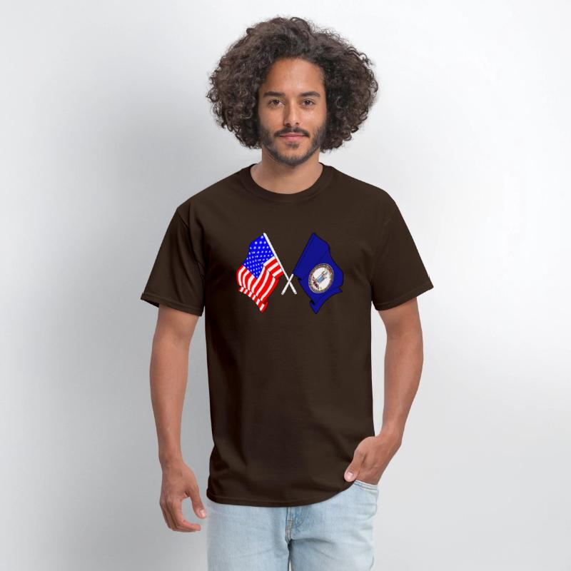 Flag USA and Virginia State Crossed
