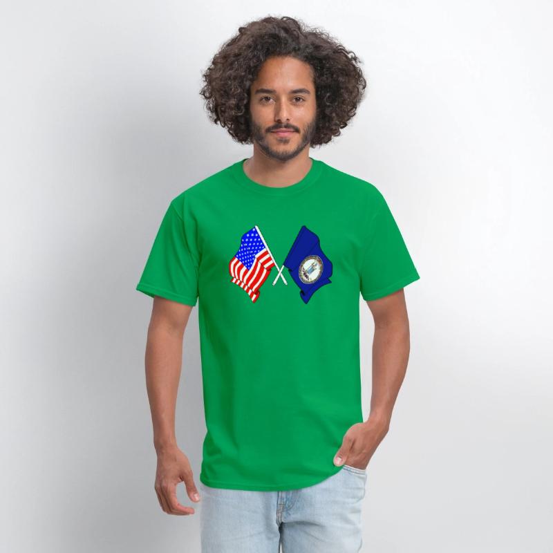 Flag USA and Virginia State Crossed