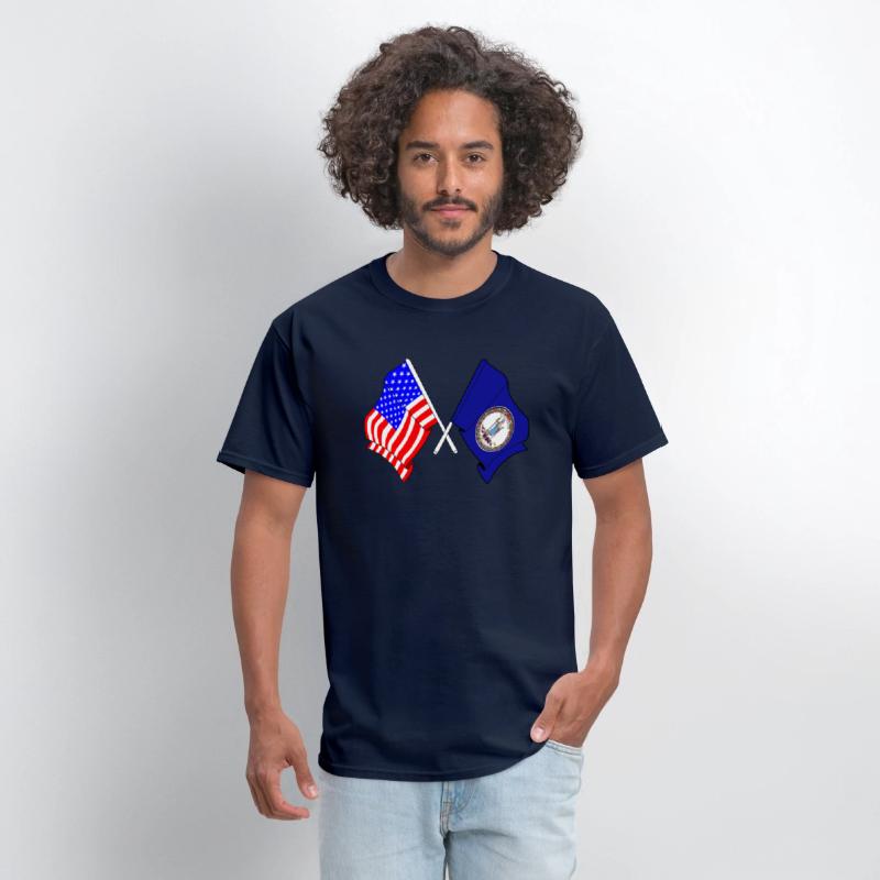 Flag USA and Virginia State Crossed