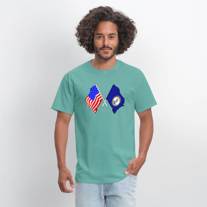 Flag USA and Virginia State Crossed