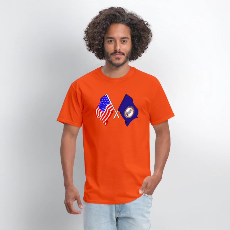 Flag USA and Virginia State Crossed